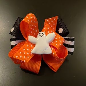 New Halloween hair bow-black and orange-cute ghost!